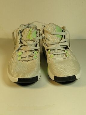 New, Air Jordan Nike Light Gray Mesh Sneakers with Lime Green Accents Size 8.